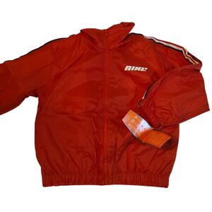 Nike Athletics Vtg 90s Youth Lined Windbreaker Jacket Size M Red New Old Stock